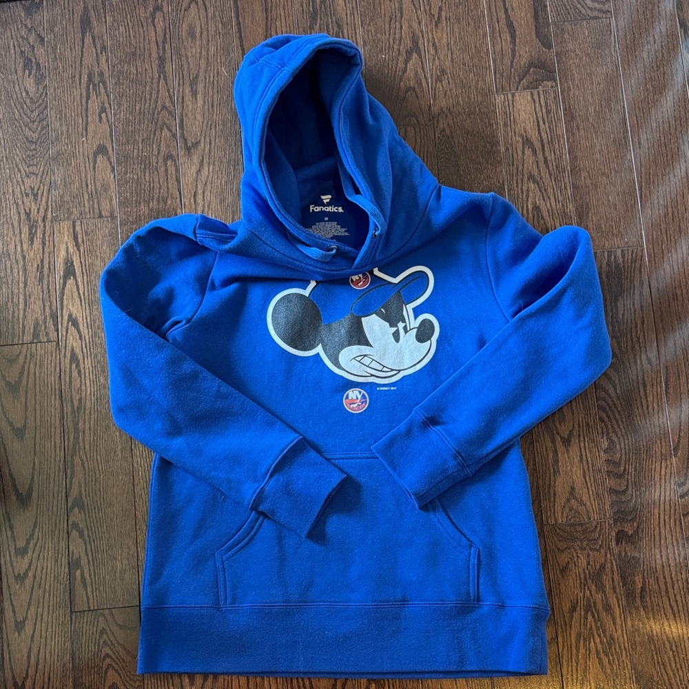 Fanatics Royal Blue Hoodie with Mickey Mouse NY Islanders Graphic